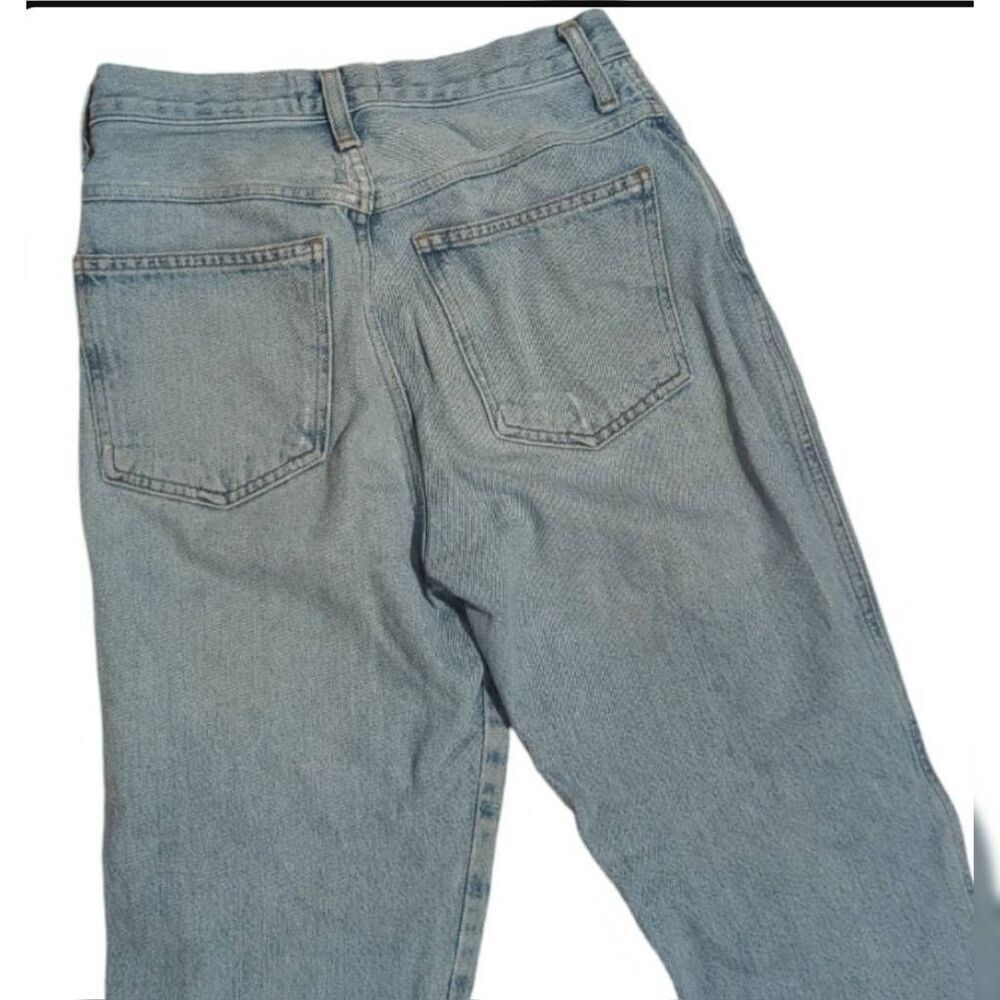 AGOLDE 90s Pinch Waist High Rise Straight Jeans 25 Distressed Light Wash Denim - Picture 9 of 16
